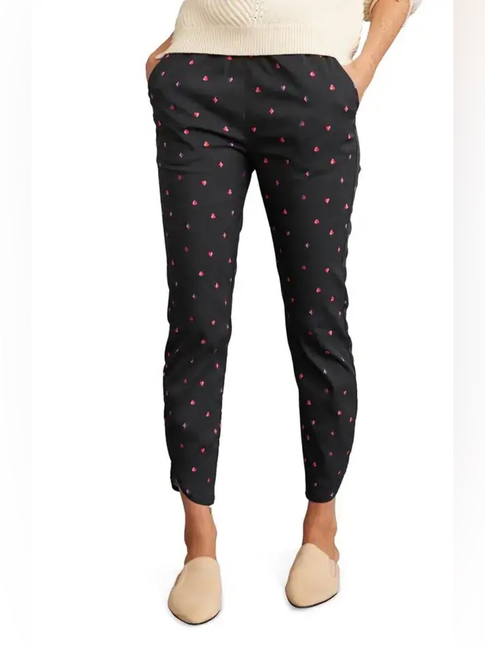 Marine Layer Women’s Allison Pant Queen of Hearts Pull On Tencel Size S
